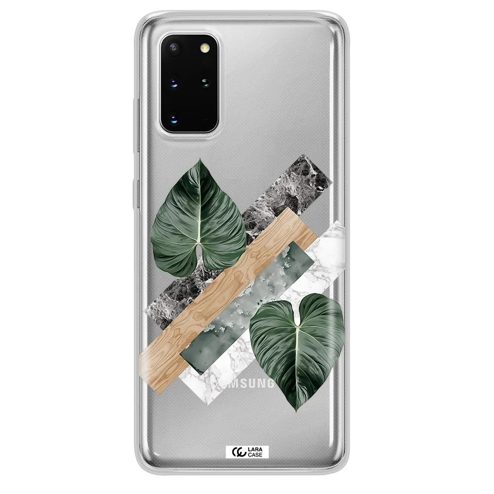 Tropical Leaves Samsung S 20 Plus Clear TPU Case
