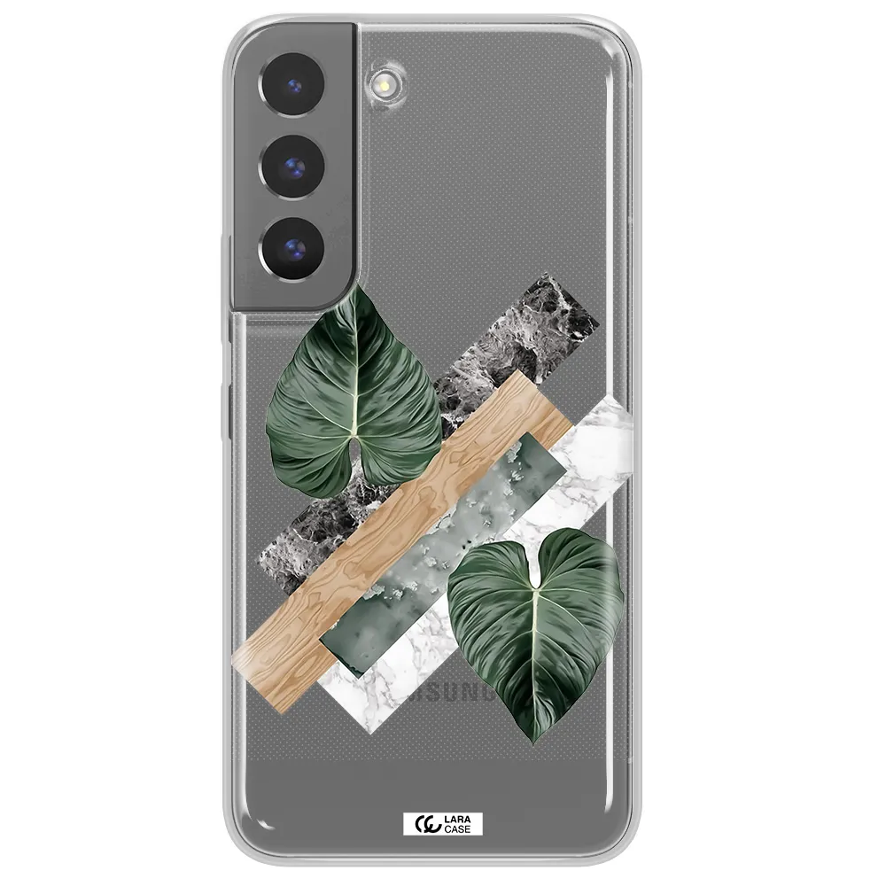 Tropical Leaves Samsung S 22 Plus Clear TPU Case