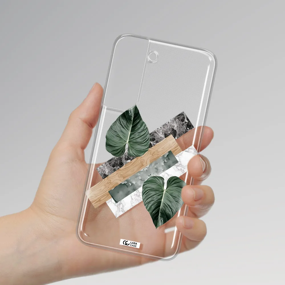 Tropical Leaves Samsung S 22 Plus Clear TPU Case