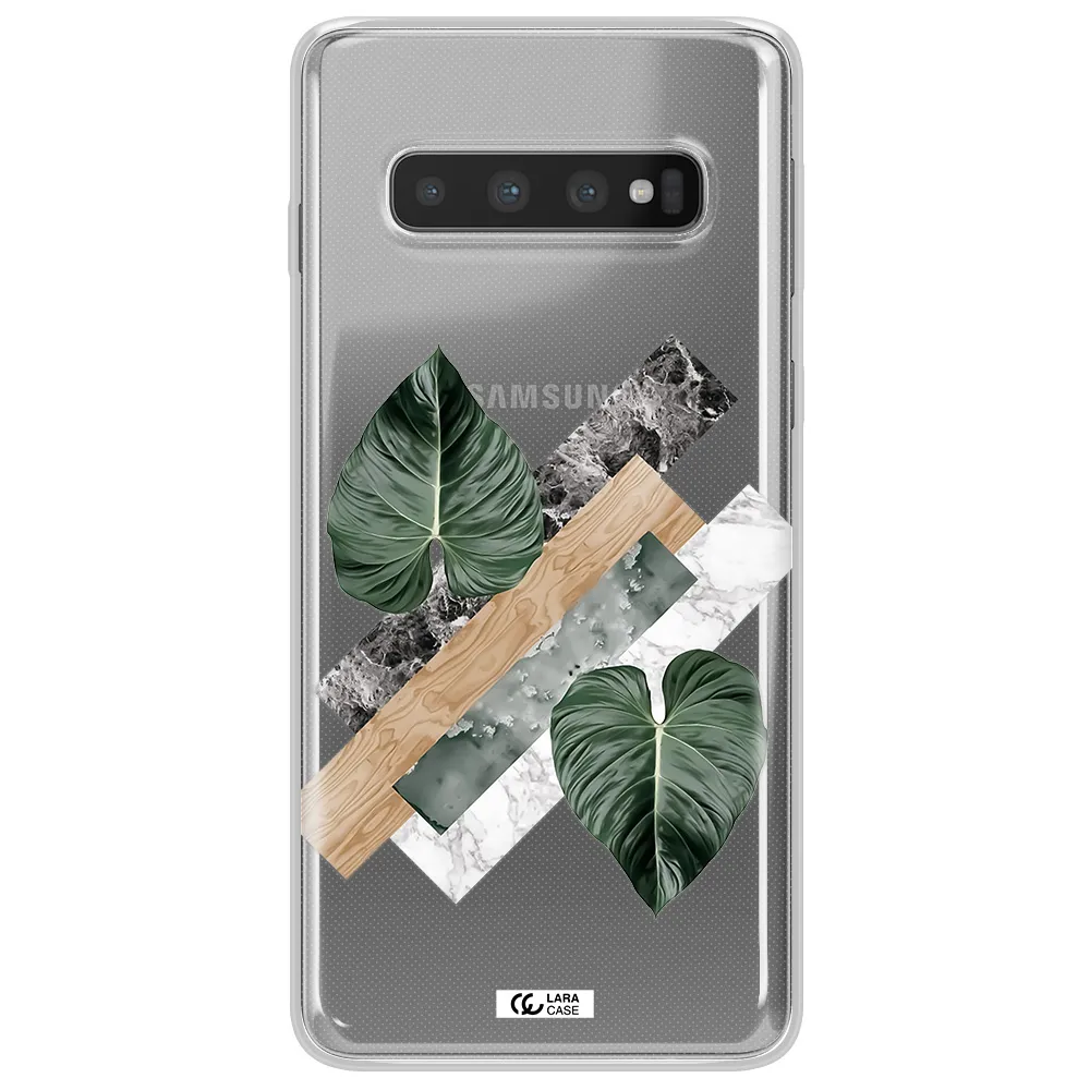 Tropical Leaves Samsung S10 Clear TPU Case