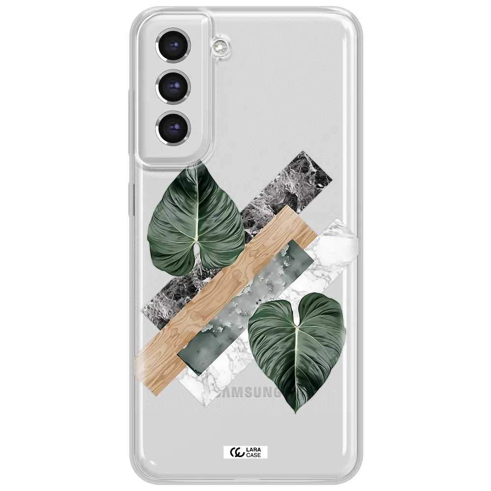 Tropical Leaves Samsung S21 Fe Clear Tpu Case