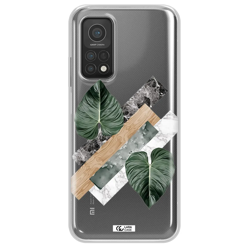 Tropical Leaves Xiaomi Mi 10T Clear TPU Case
