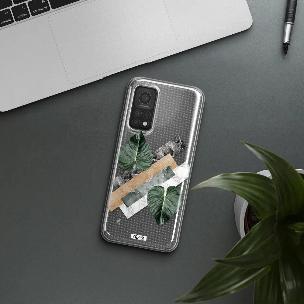 Tropical Leaves Xiaomi Mi 10T Clear TPU Case