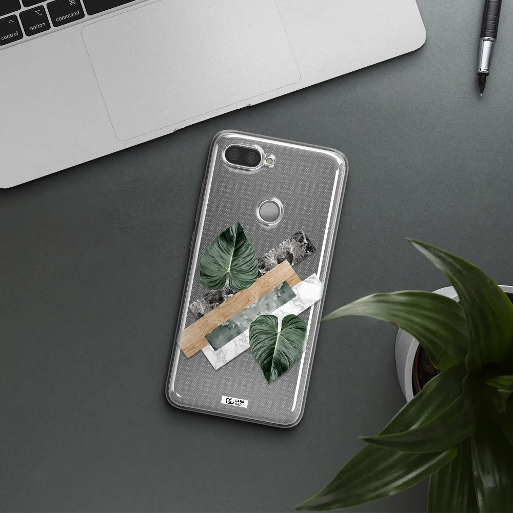 Tropical Leaves Xiaomi Mi 8 Lite Clear TPU Case
