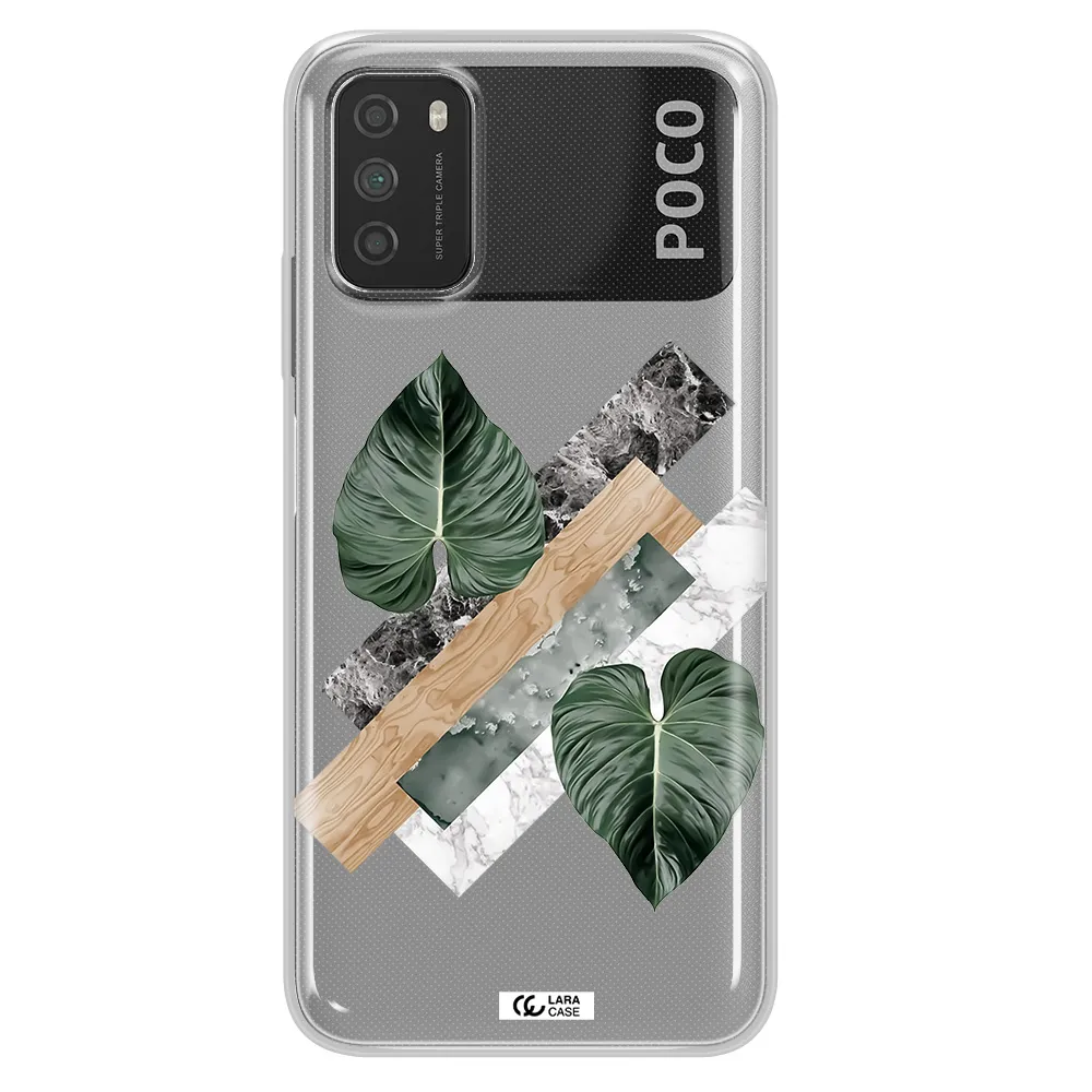Tropical Leaves Xiaomi Poco M3 Clear TPU Case