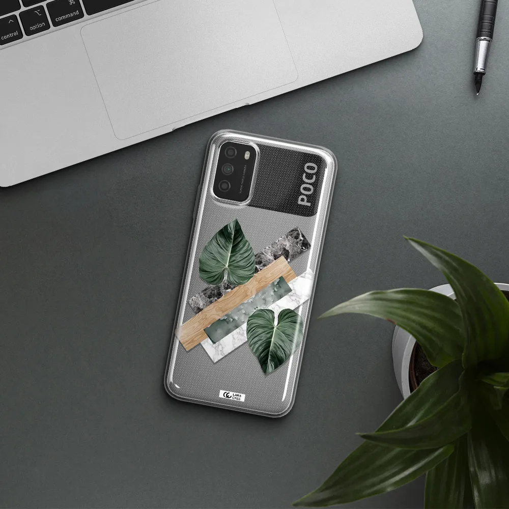 Tropical Leaves Xiaomi Poco M3 Clear TPU Case