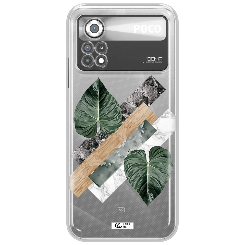 Tropical Leaves Xiaomi Poco X4 Pro Clear TPU Case