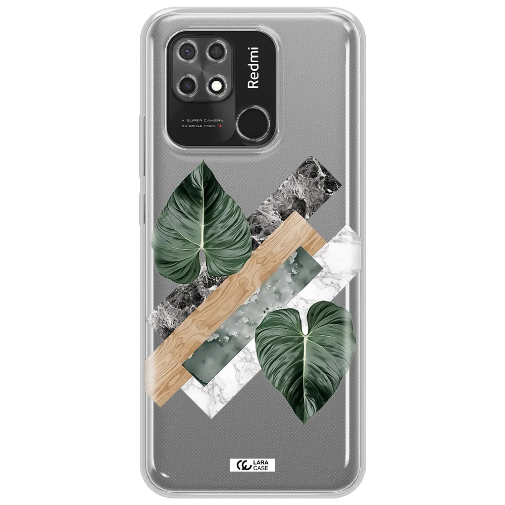 Tropical Leaves Xiaomi Redmi 10C Clear TPU Case