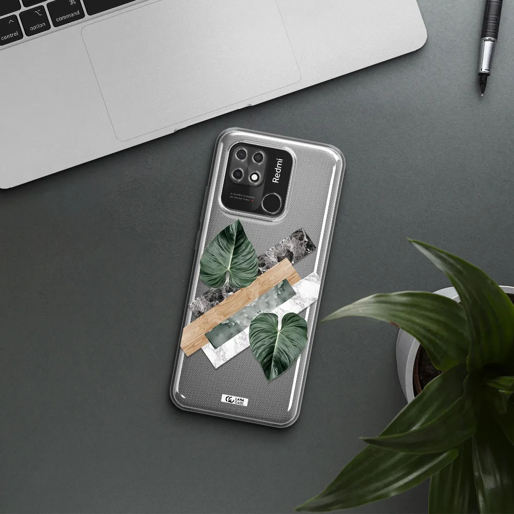 Tropical Leaves Xiaomi Redmi 10C Clear TPU Case