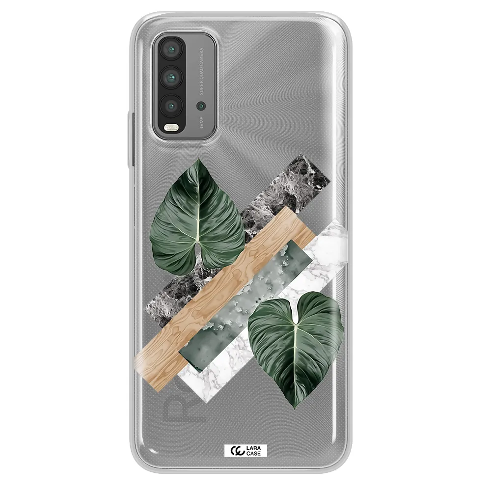 Tropical Leaves Xiaomi Redmi 9T Clear TPU Case