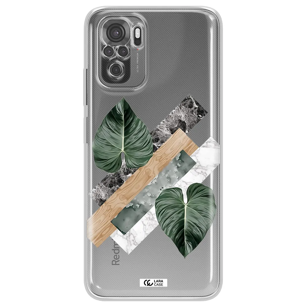 Tropical Leaves Xiaomi Redmi Note 10S Clear Tpu Case