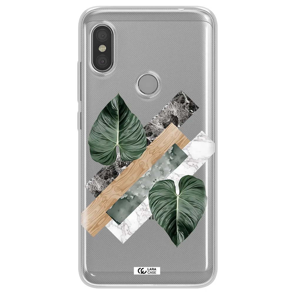 Tropical Leaves Xiaomi Redmi Note 6 Pro Clear TPU Case