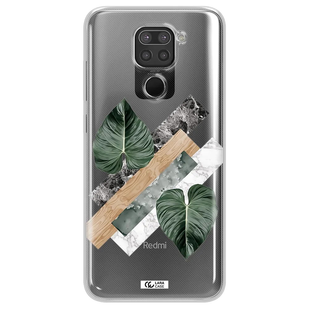 Tropical Leaves Xiaomi Redmi Note 9 Clear TPU Case