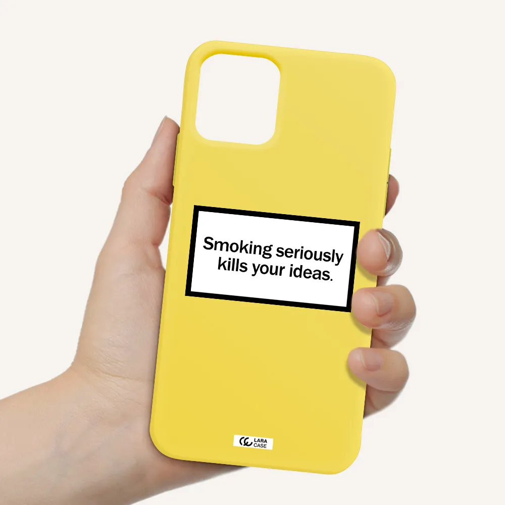 Cigarette Damage Apple iPhone 11 pro max Silicone canary yellow Case