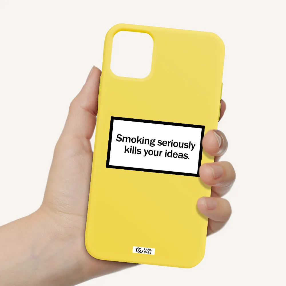 Cigarette Damage Apple iPhone 11 Silicone canary yellow Case