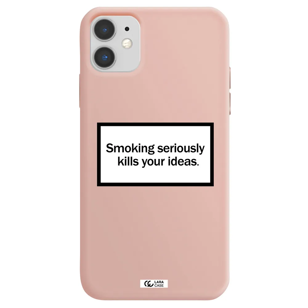 Cigarette Damage Apple iPhone 11 Silicone pastel pink Case