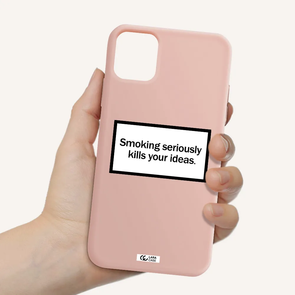 Cigarette Damage Apple iPhone 11 Silicone pastel pink Case
