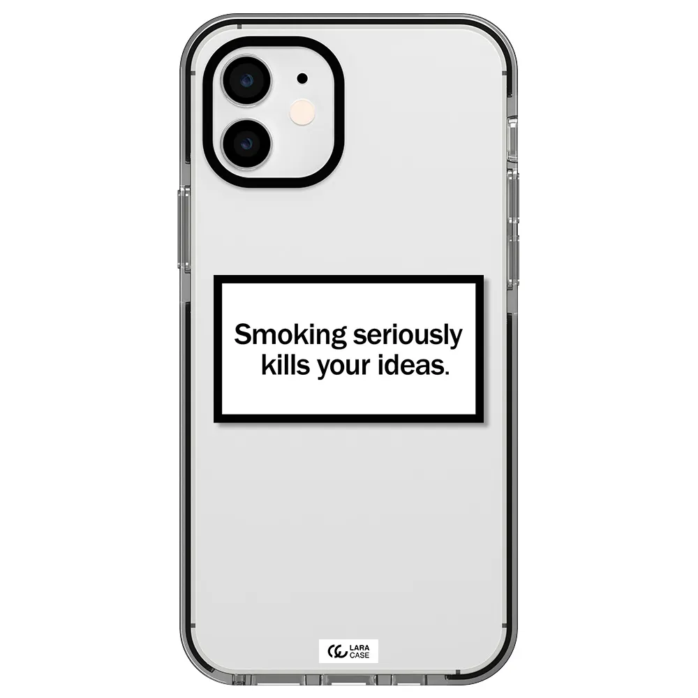 Cigarette Damage Apple iPhone 12 impact black border Case