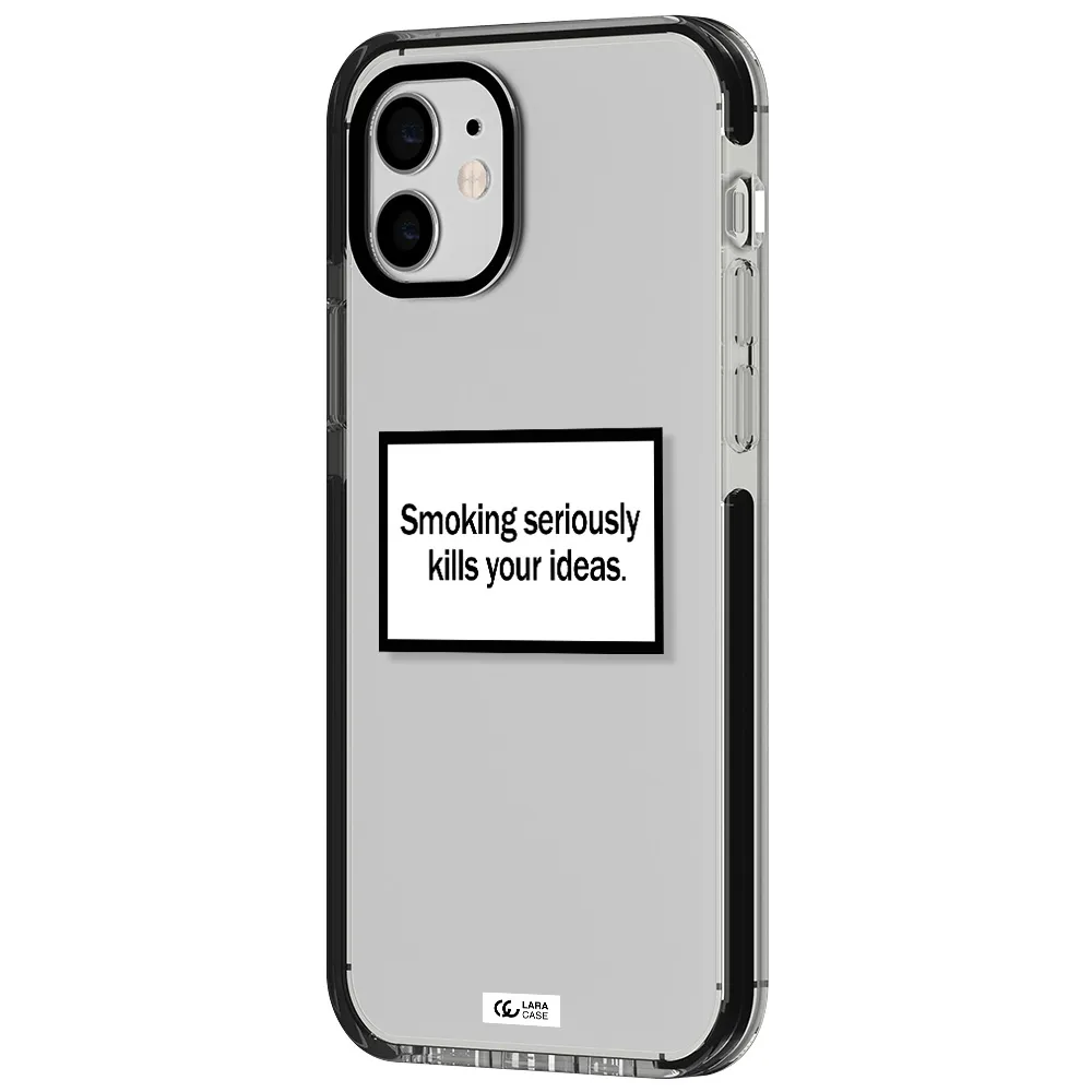 Cigarette Damage Apple iPhone 12 impact black border Case