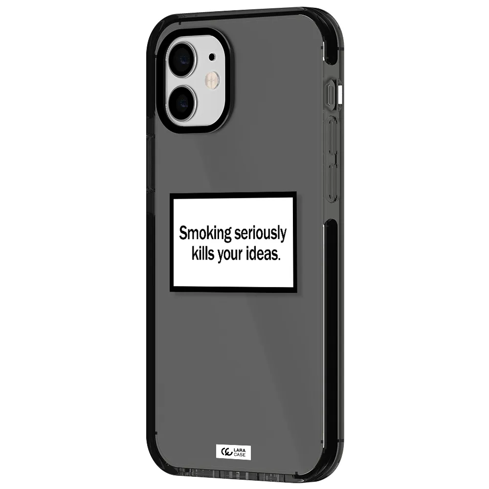 Cigarette Damage Apple iPhone 12 impact Smoke Black Case