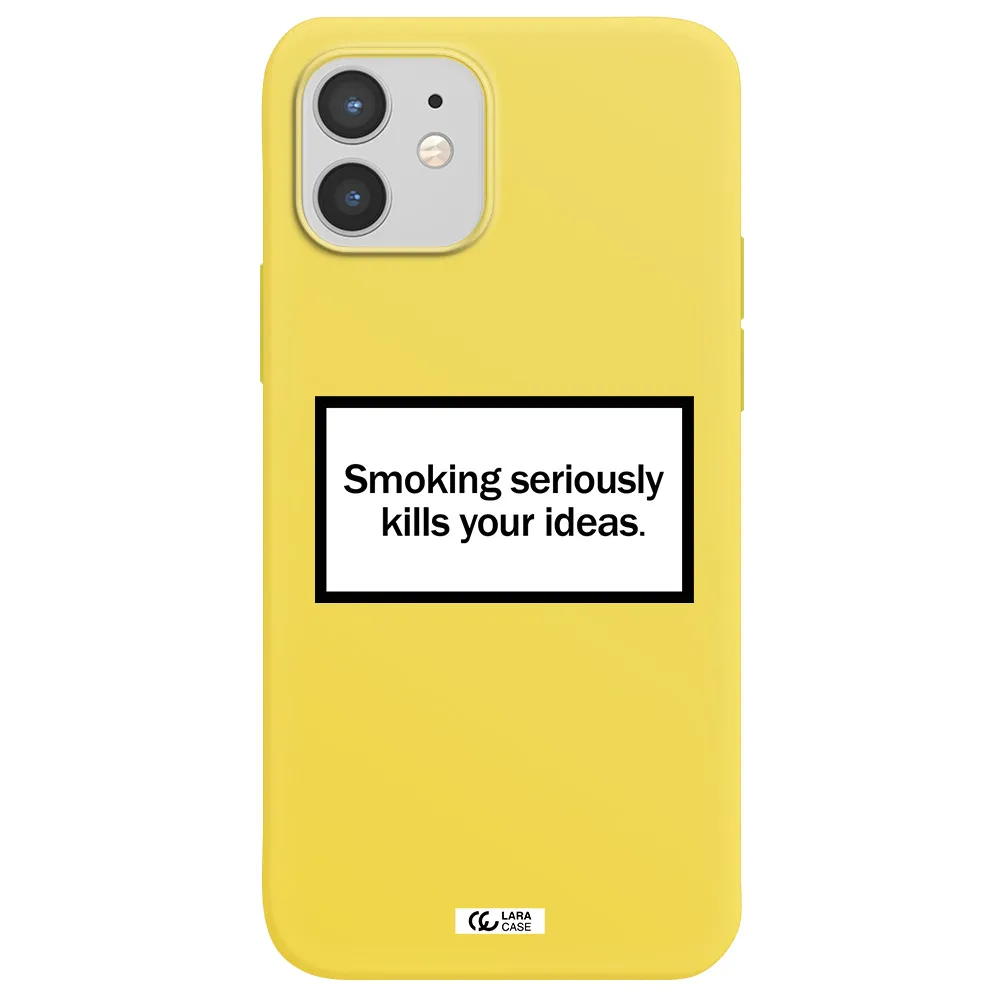 Cigarette Damage Apple iPhone 12 mini Silicone canary yellow Case