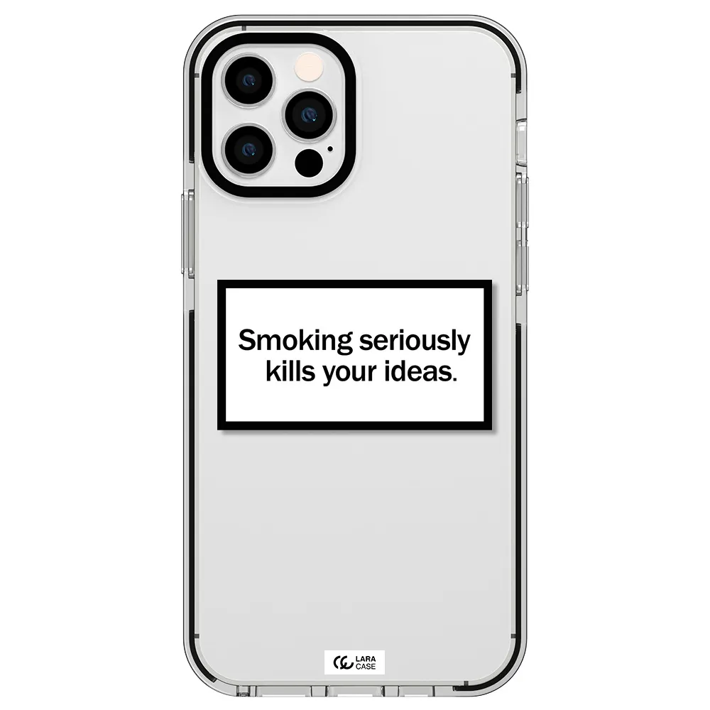Cigarette Damage Apple iPhone 12 pro impact black border Case