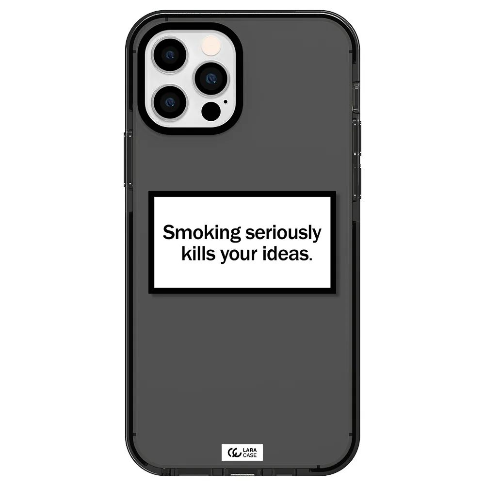 Cigarette Damage Apple iPhone 12 pro impact Smoke Black Case
