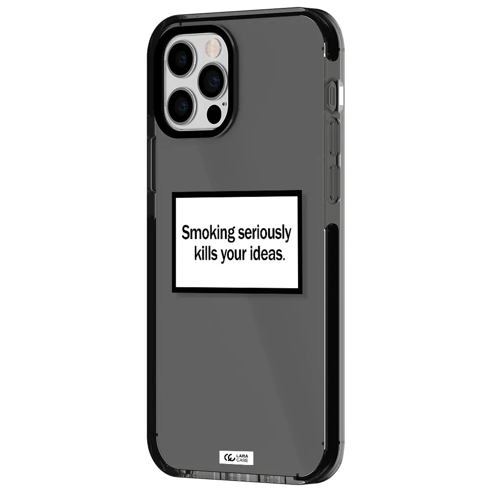 Cigarette Damage Apple iPhone 12 pro impact Smoke Black Case