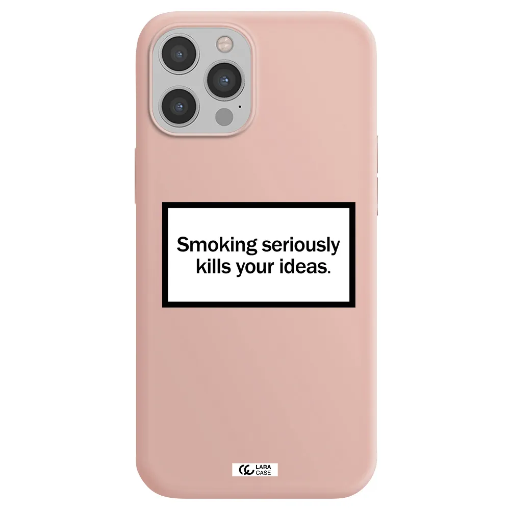 Cigarette Damage Apple iPhone 12 pro max Silicone pastel pink Case