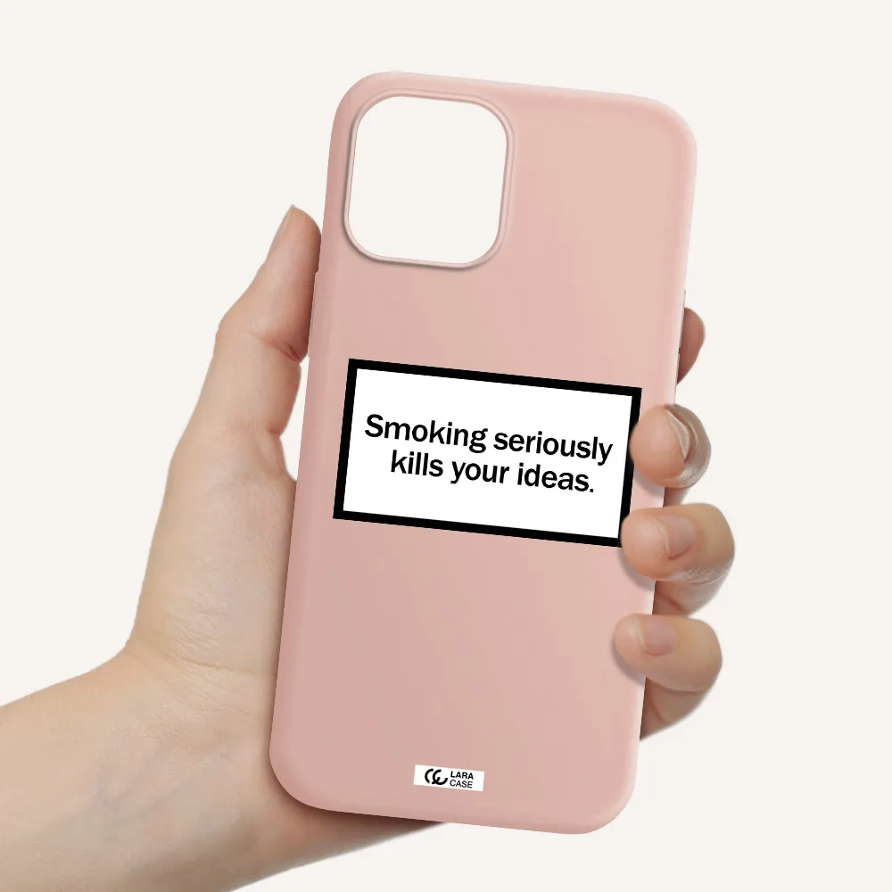Cigarette Damage Apple iPhone 12 pro max Silicone pastel pink Case