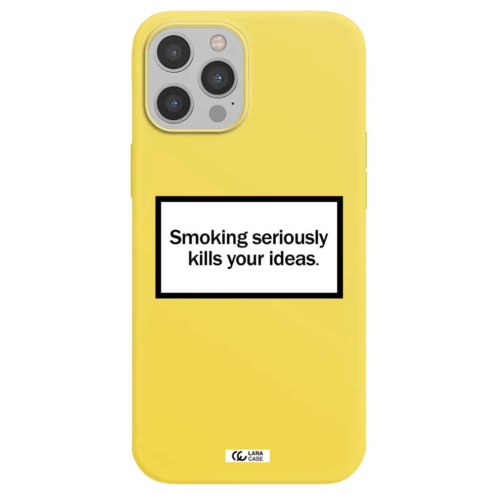 Cigarette Damage Apple iPhone 12 pro Silicone canary yellow Case