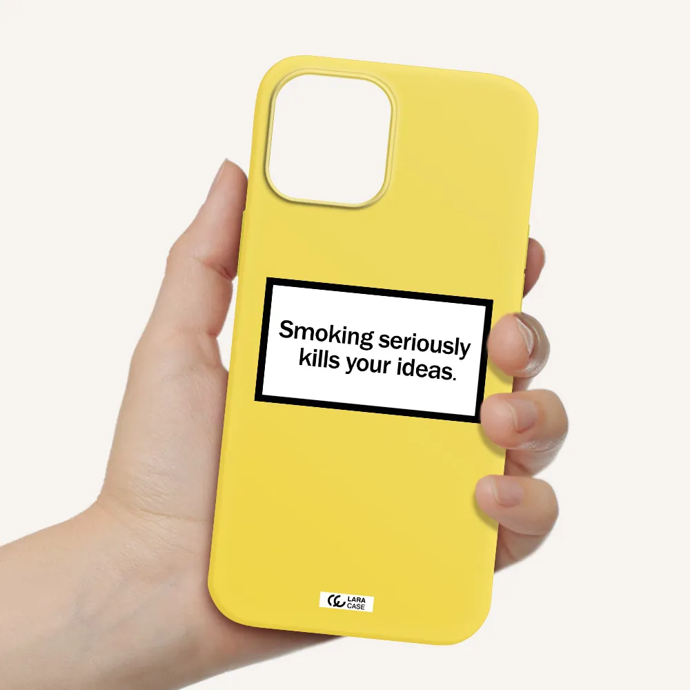 Cigarette Damage Apple iPhone 12 pro Silicone canary yellow Case
