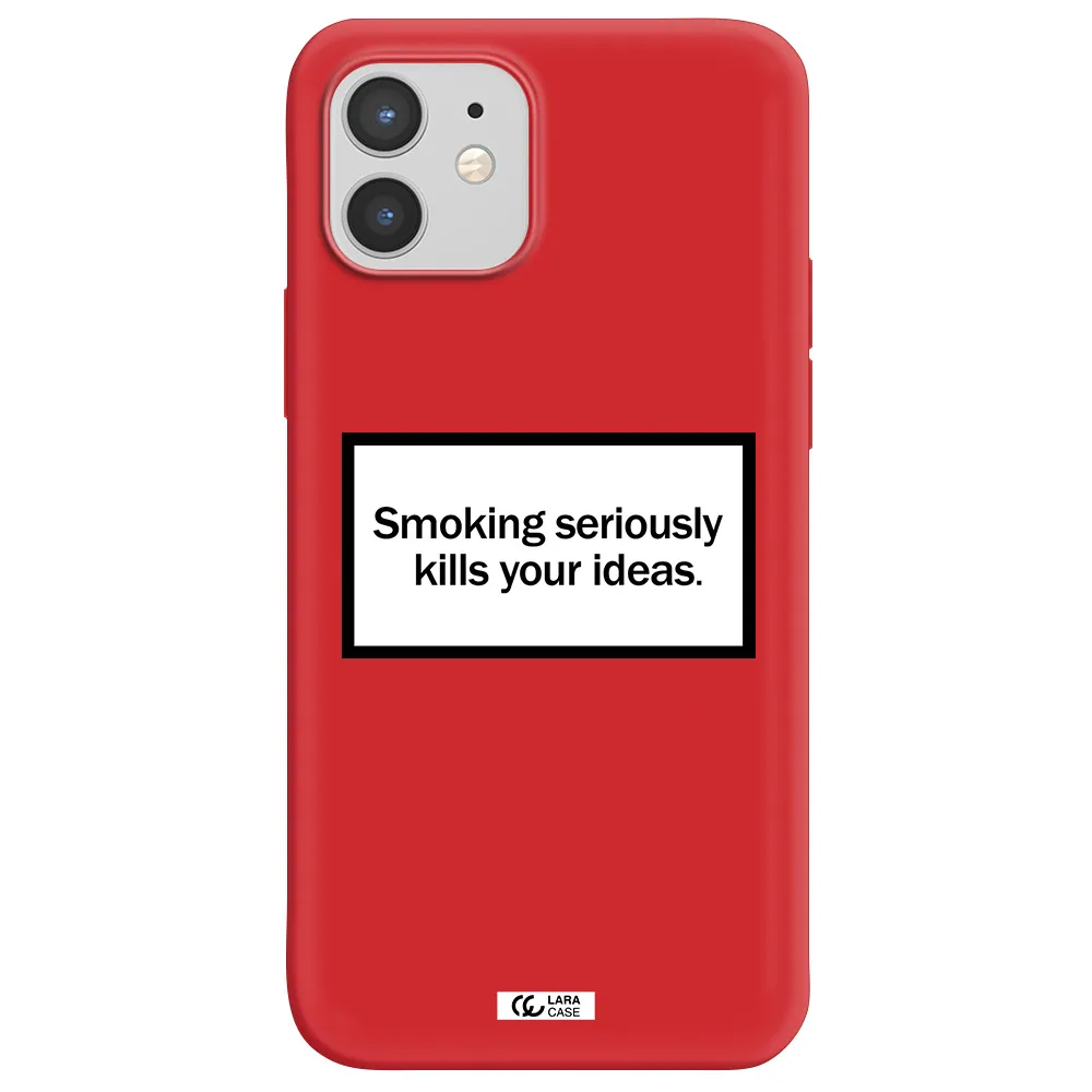Cigarette Damage Apple iPhone 12 Silicone Imperial Red Case