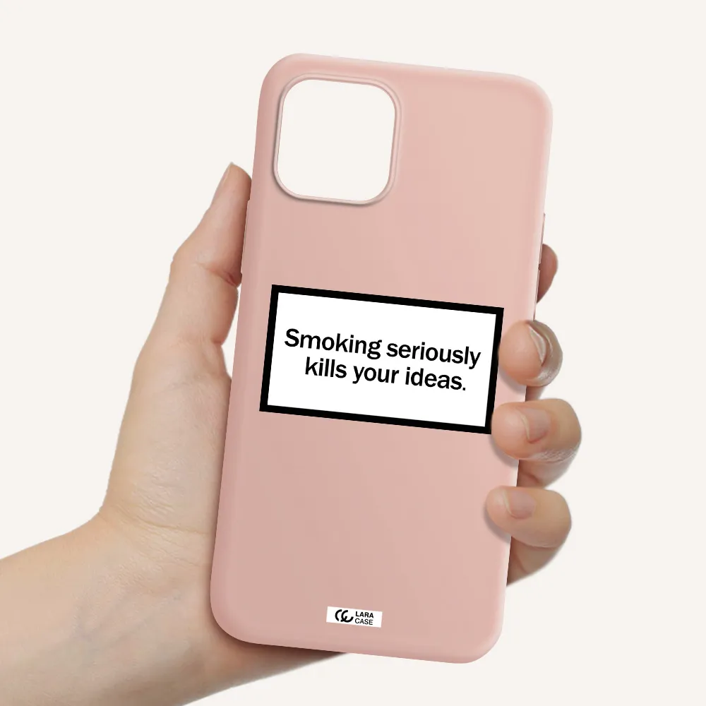 Cigarette Damage Apple iPhone 12 Silicone pastel pink Case