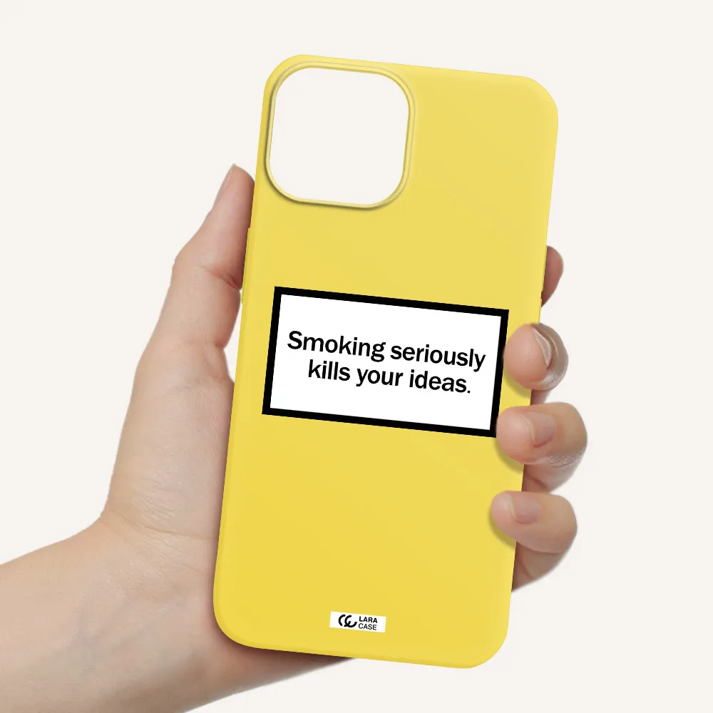 Cigarette Damage Apple iPhone 13 mini Silicone canary yellow Case