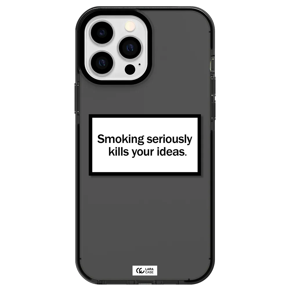 Cigarette Damage Apple iPhone 13 Pro Max impact Smoke Black Case