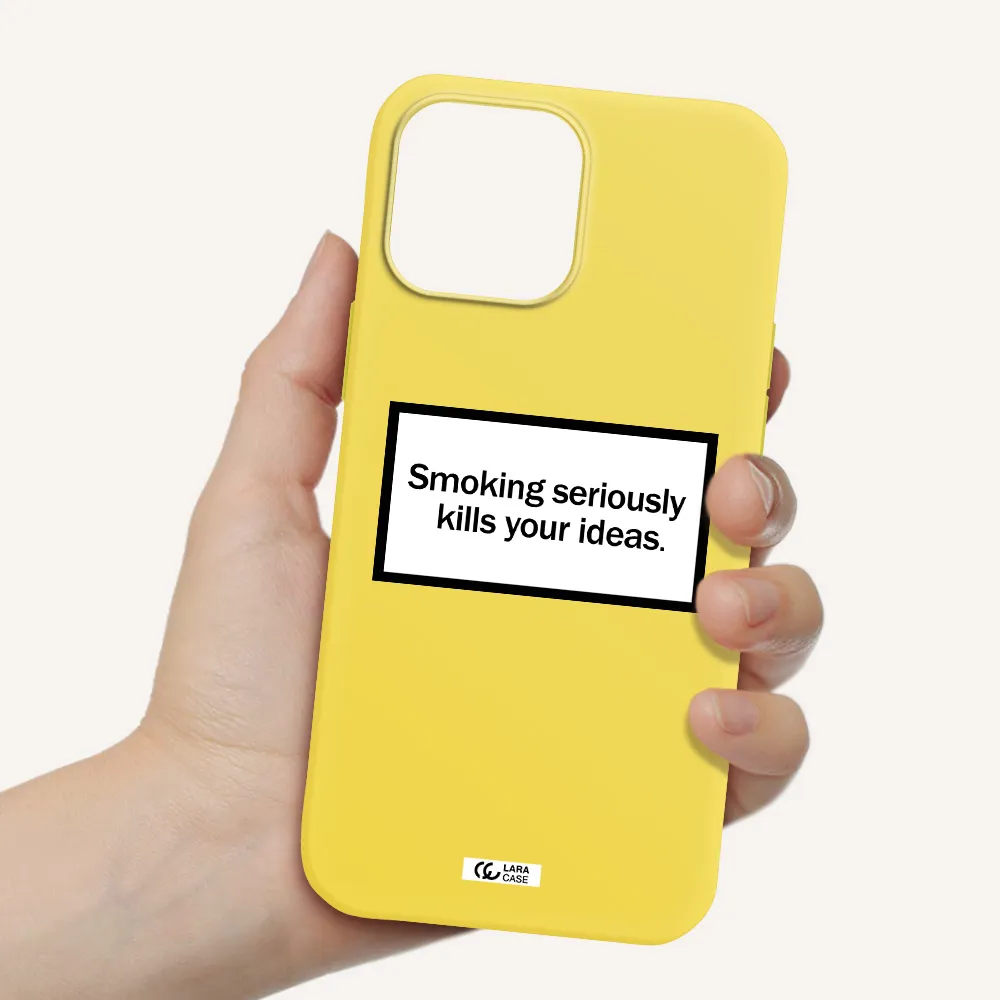 Cigarette Damage Apple iPhone 13 Pro Max Silicone canary yellow Case