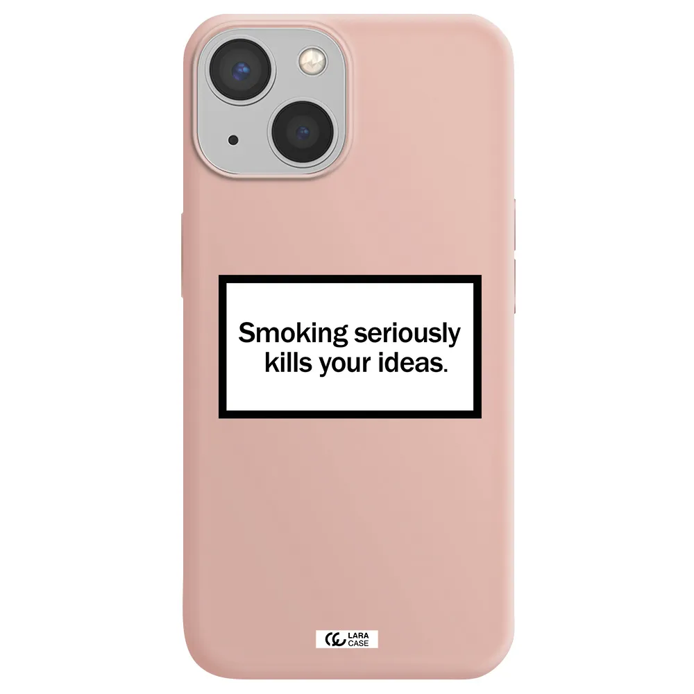 Cigarette Damage Apple iPhone 13 Silicone pastel pink Case