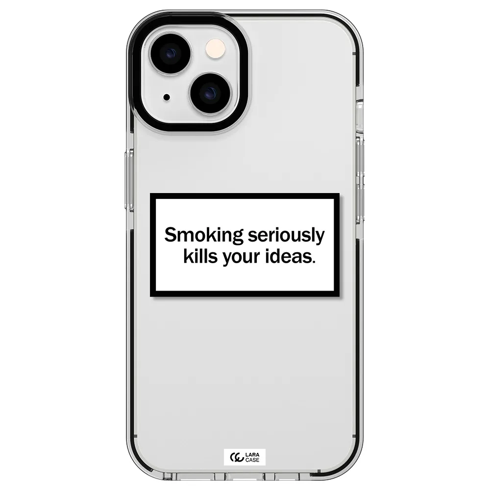 Cigarette Damage Apple iPhone 14 impact black border Case