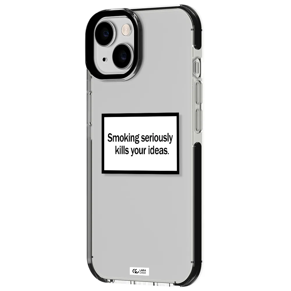 Cigarette Damage Apple iPhone 14 impact black border Case