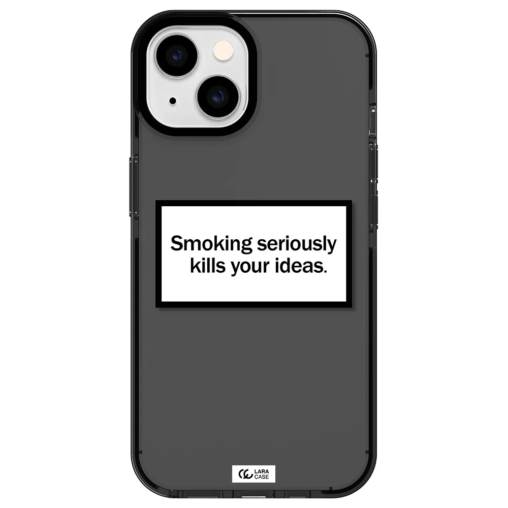 Cigarette Damage Apple iPhone 14 impact Smoke Black Case
