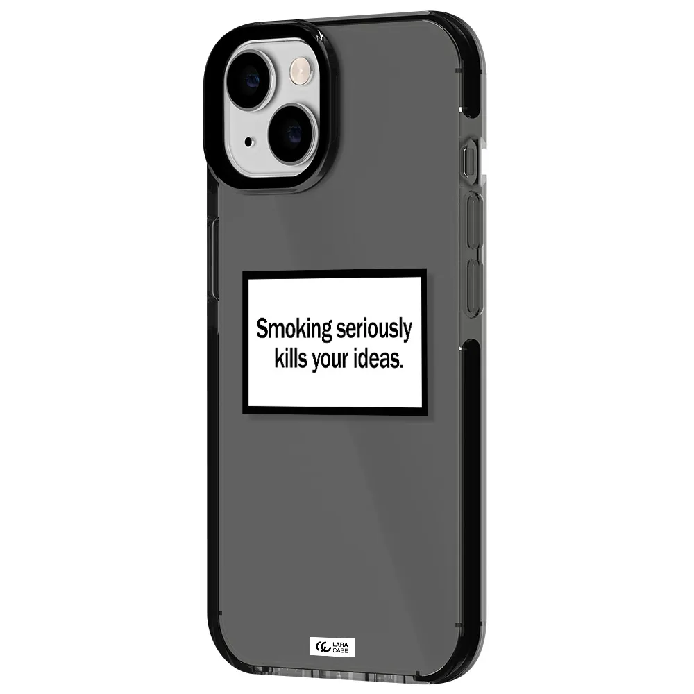 Cigarette Damage Apple iPhone 14 impact Smoke Black Case