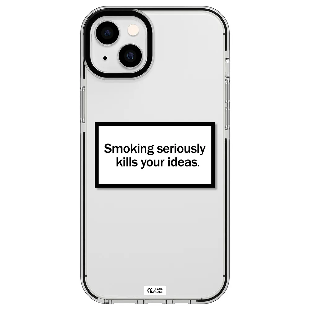 Cigarette Damage Apple iPhone 14 plus impact black border Case