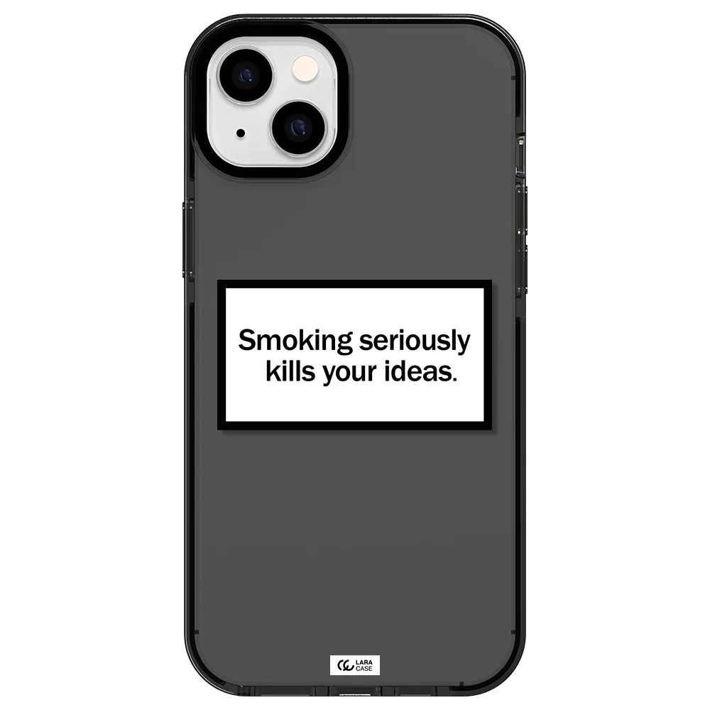 Cigarette Damage Apple iPhone 14 plus impact Smoke Black Case