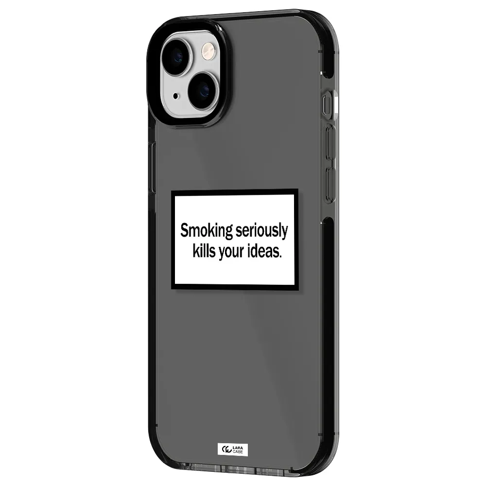 Cigarette Damage Apple iPhone 14 plus impact Smoke Black Case