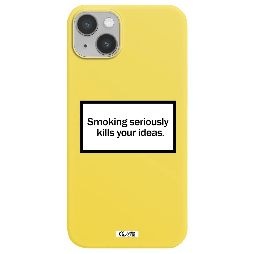 Cigarette Damage Apple iPhone 14 plus Silicone canary yellow Case