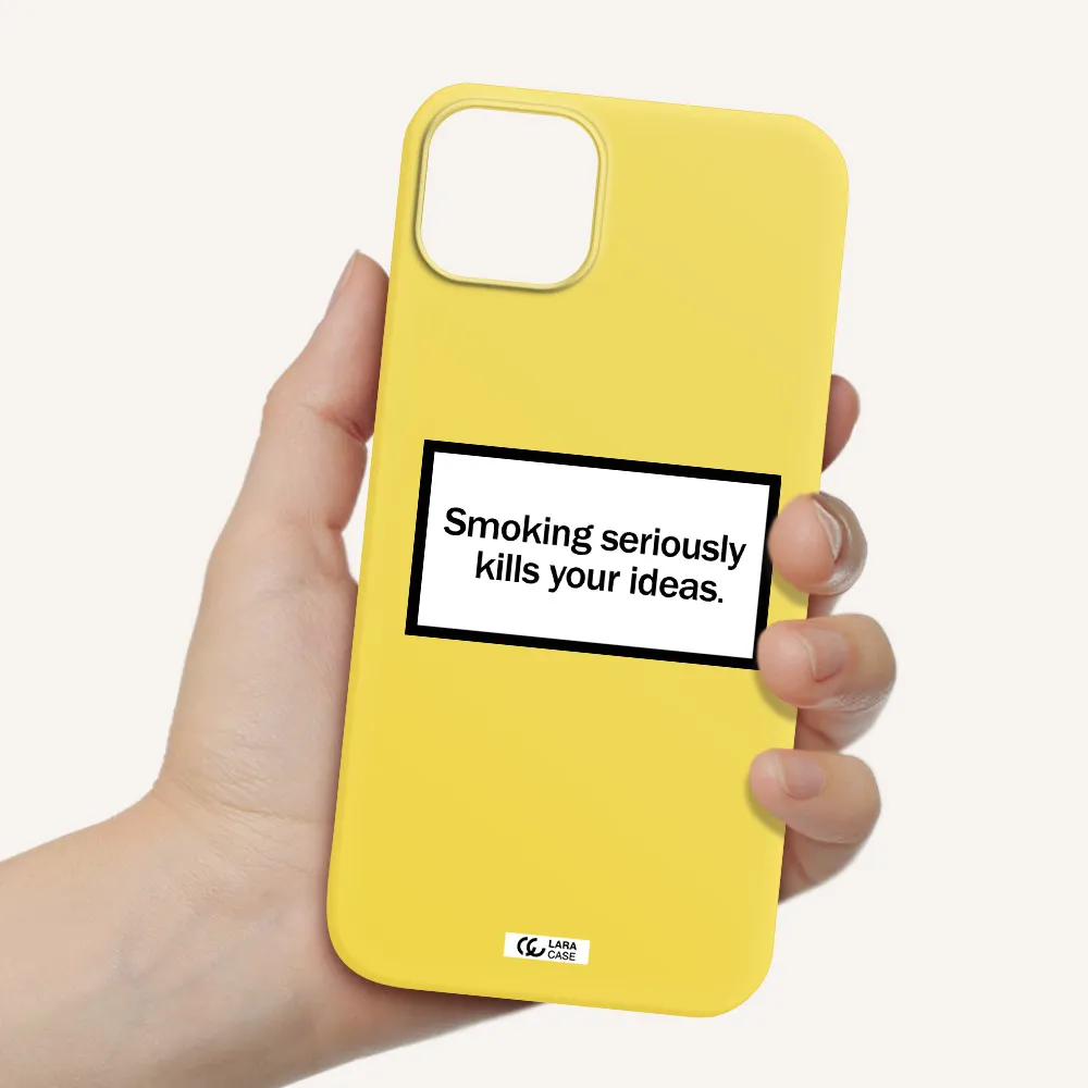 Cigarette Damage Apple iPhone 14 plus Silicone canary yellow Case