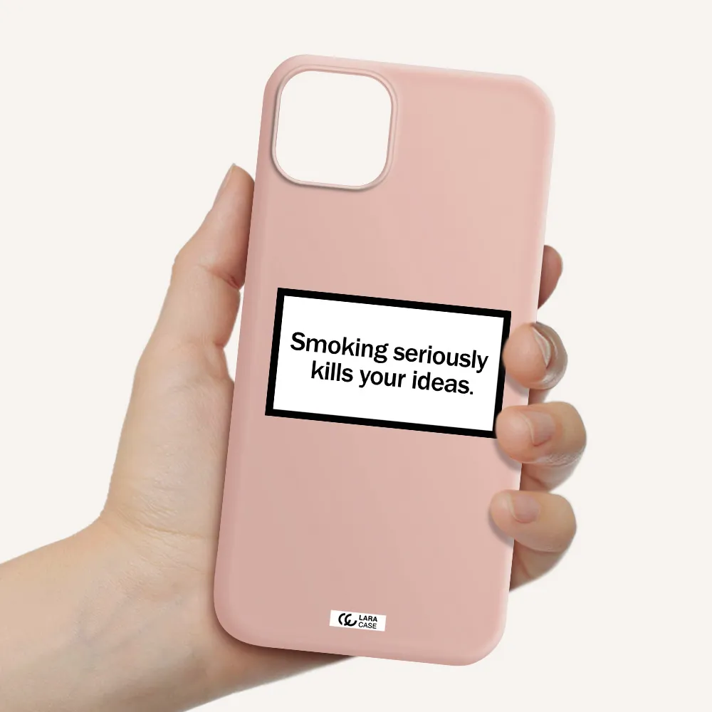 Cigarette Damage Apple iPhone 14 plus Silicone pastel pink Case