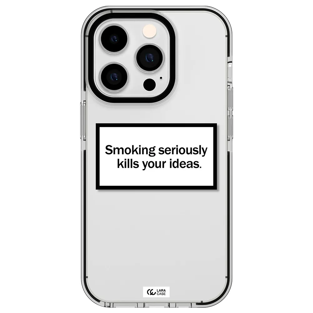 Cigarette Damage Apple iPhone 14 pro impact black border Case