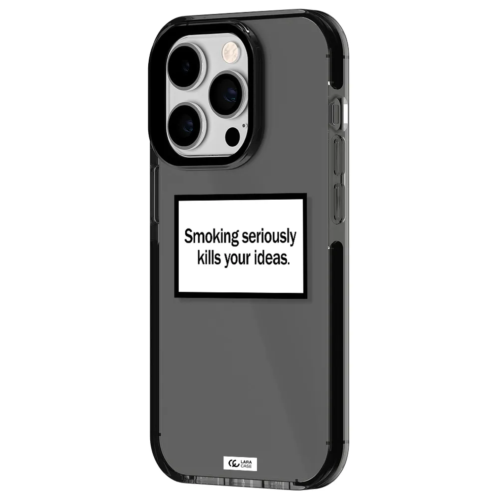 Cigarette Damage Apple iPhone 14 pro impact Smoke Black Case